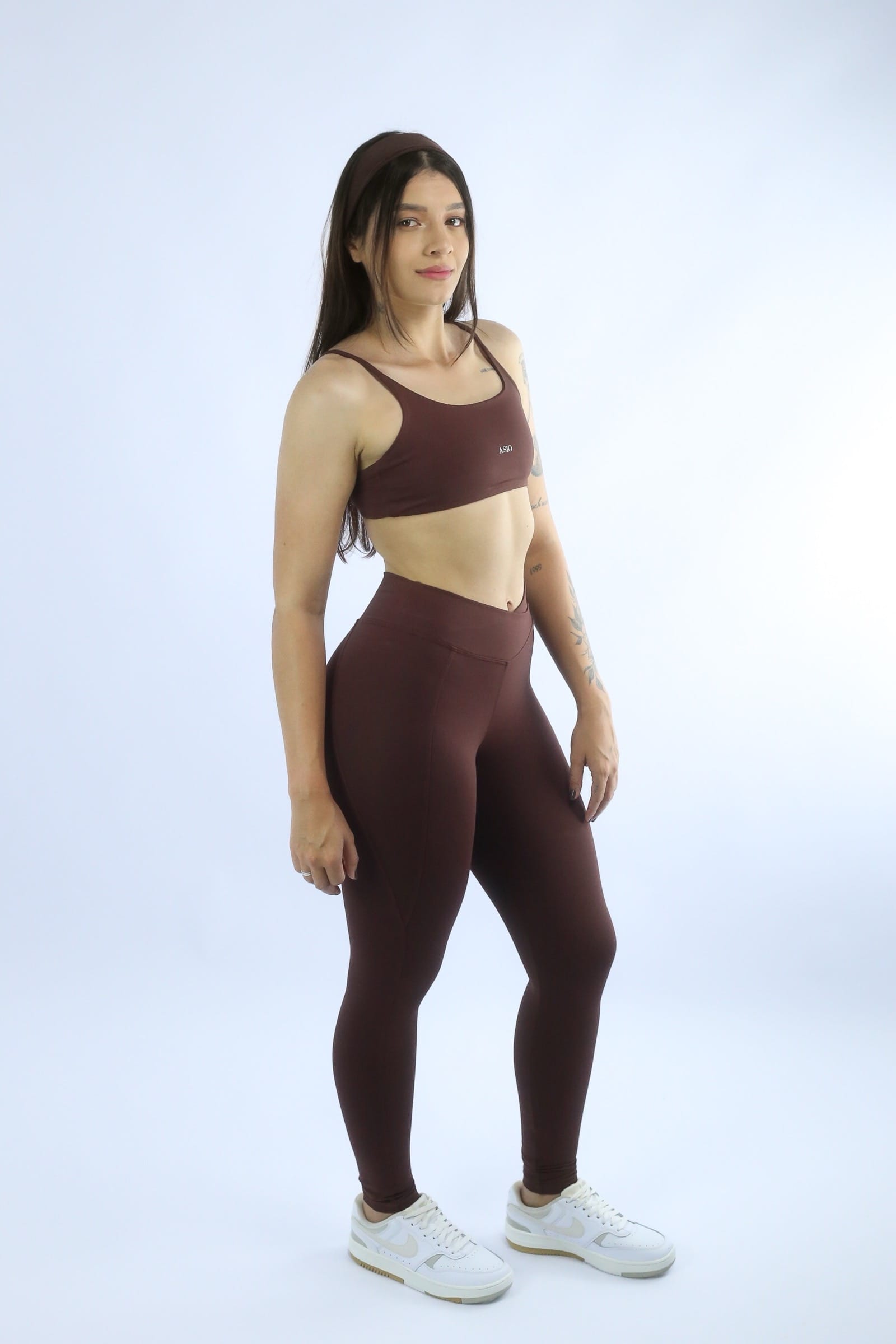 Legging Ascensão Marrom Cacau, frente