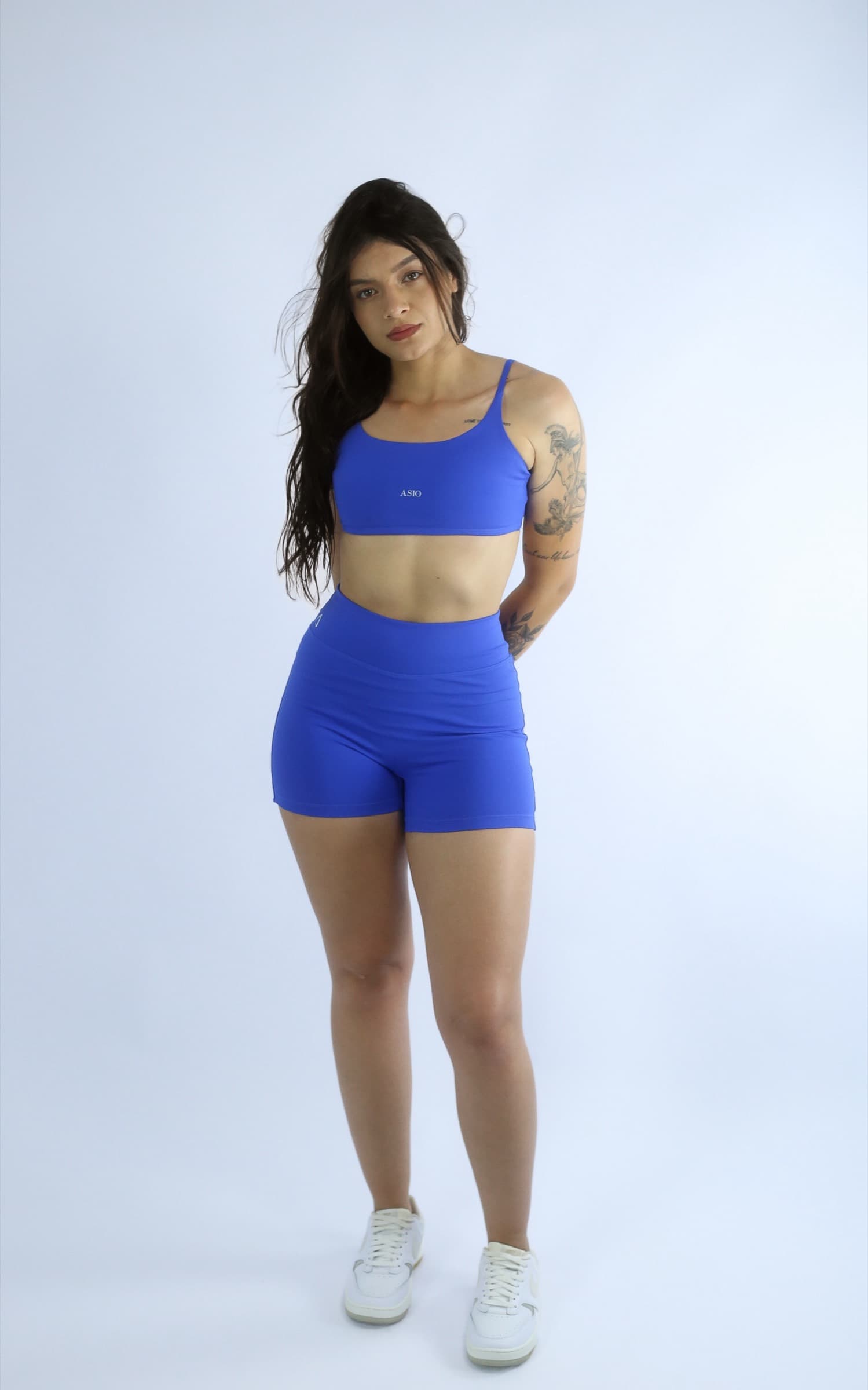 Short Vértice Azul Royal, frente